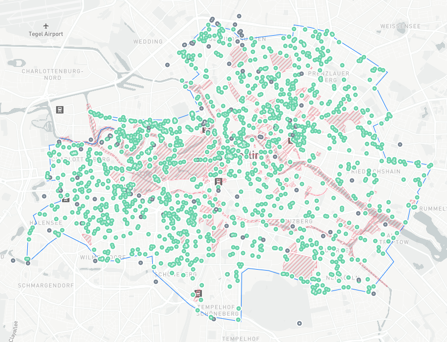 Using vehicle locations and zones, you can create visualizations like these